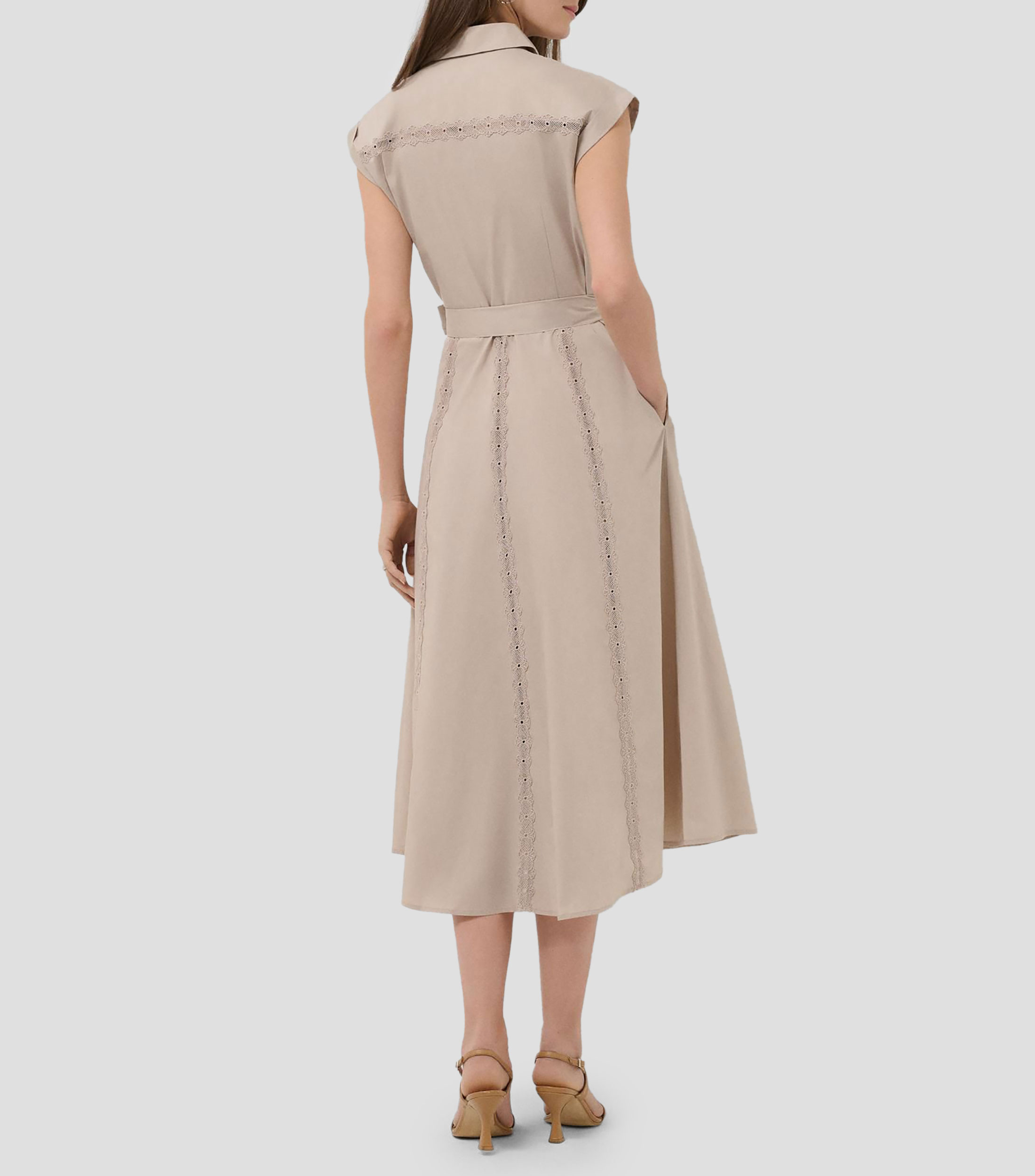 Vestido midi liso Mujer